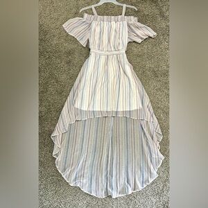 Lily Rose Striped Off-Shoulder Kids Dress